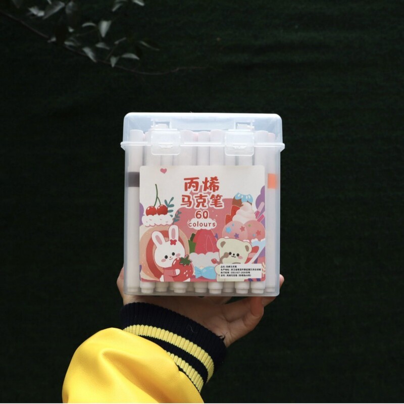 アクリルマーカー 子供用水彩ペン リフィル 小学生 美術絵画 特殊不透明色 積み重ね可能な色 幼稚園|undefined