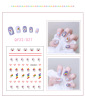 Cartoon cute nail stickers for nails, fruit oil, fake nails, South Korea, with little bears, flowered, wholesale