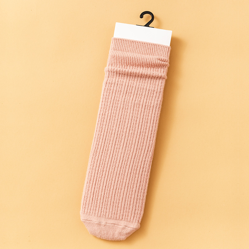 Calcetines de otoño e invierno calcetines largos de cachemir de mujer de estilo japonés para mujer Calcetines cálidos de color caramelo entrega de una sola pieza para mujer