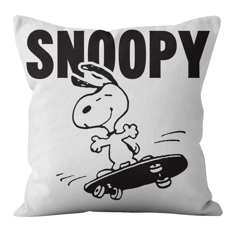 Animación dibujos animados Snoopy almohada cubierta sofá sala de estar dormitorio cojín almohada decoración del hogar simple almohada cubierta