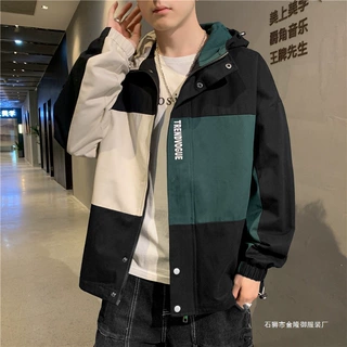 跨境男士休闲外套春秋季青少年韩版运动潮流工装潮牌秋装夹克外套