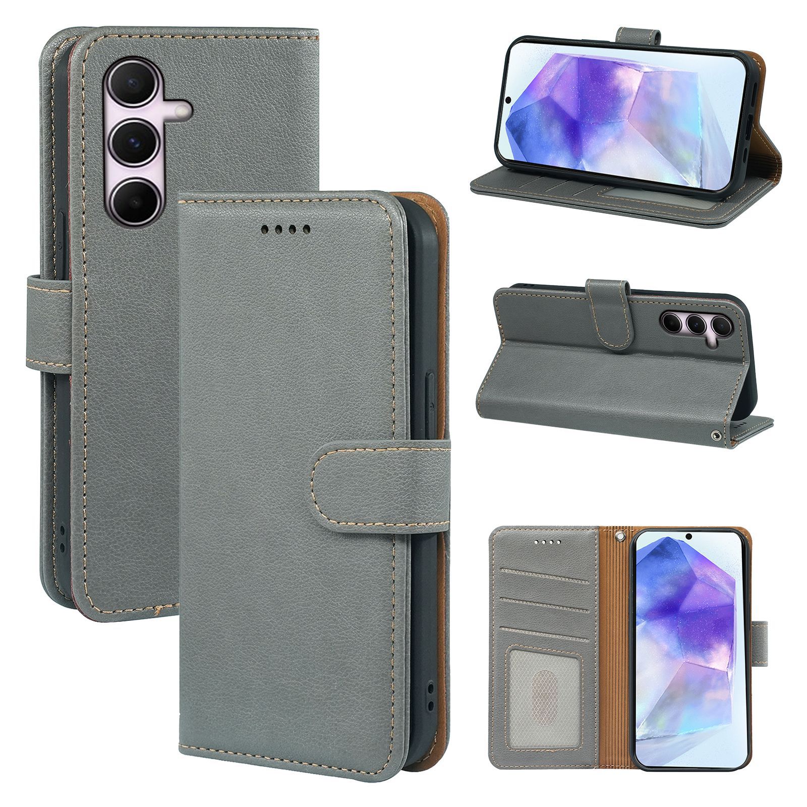 适用三星sanmsung galaxy s25荔枝纹防盗刷相框屏蔽翻盖手机皮套