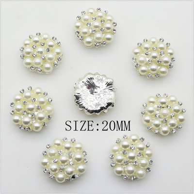 新娘手捧花纯手工蝴蝶结发饰发夹DIY饰品配件珍珠水钻合金镶钻扣|ms