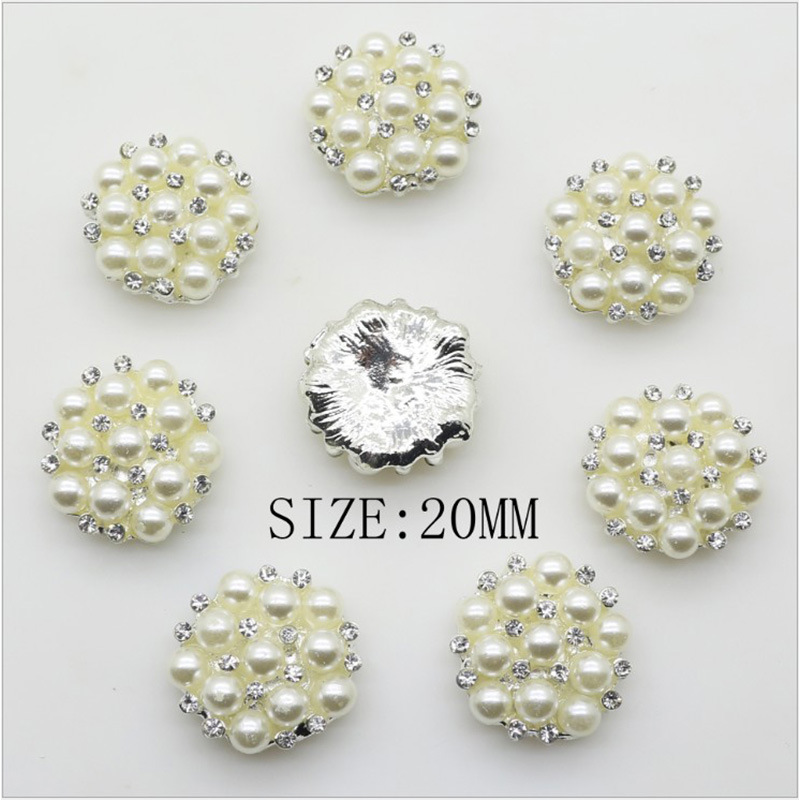 新娘手捧花纯手工蝴蝶结发饰发夹DIY饰品配件珍珠水钻合金镶钻扣|ms