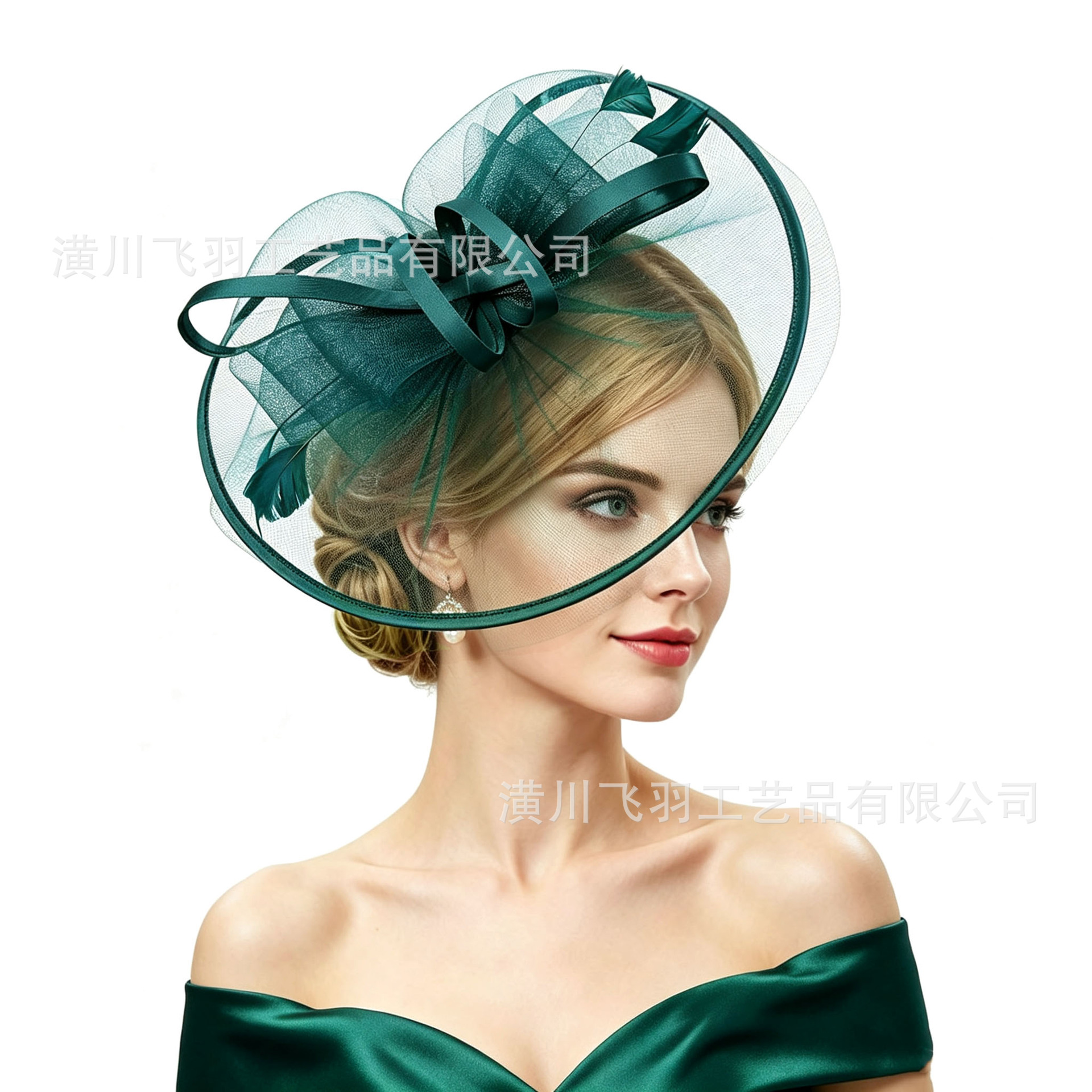 Cross-border vintage feather mesh headpiece for tea parties, Kentucky Derby, horse racing festivals, and ball performances