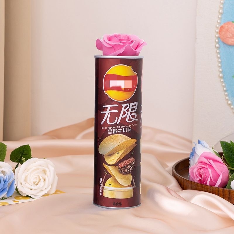 Barriles de papas fritas de rosas, fabricantes de latas de papel para alimentos, latas de papas fritas, nueces, galletas de frutas secas, latas de papel, latas de papel de embalaje