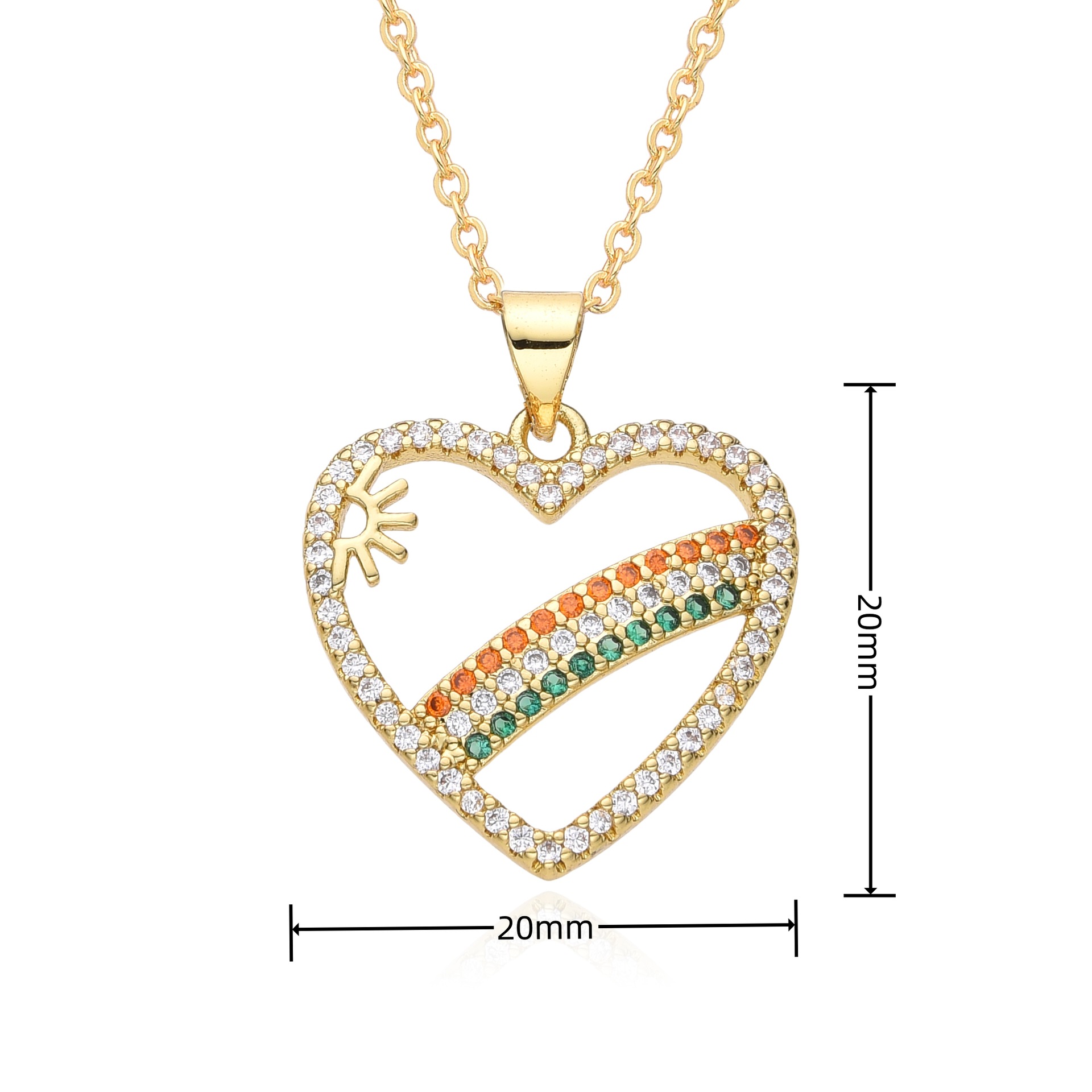 12g Weight Copper Pendant Material Zircon Inlay Material Pendant Necklace Classification Copper Chain Material 1 Piece Quantity Holiday, Daily Occasion Copper Material Heart Shape Pattern Women's Gender Inlay Design Casual, Simple Style Style Copper Inlay Heart Shape Zircon Pendant Necklace 12