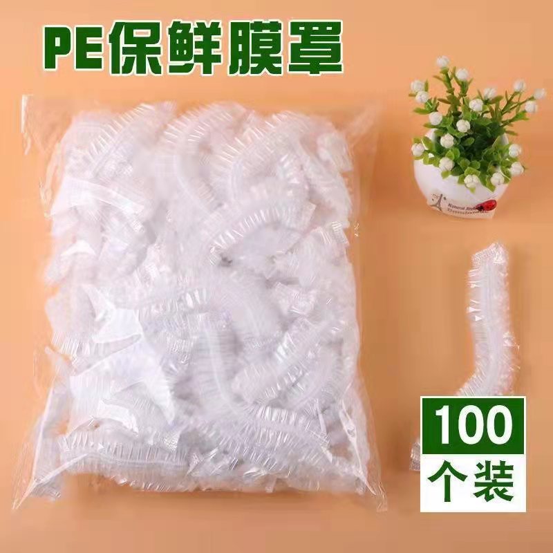 Cubierta de envoltura de plástico desechable 100 sobras envoltura de plástico cubierta sellada refrigerador conservación de alimentos vajilla cubierta de polvo