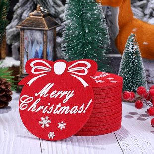 Christmas felt coaster base round snowman elk insulation mat Christmas decoration tea water absorbent coaster placemat