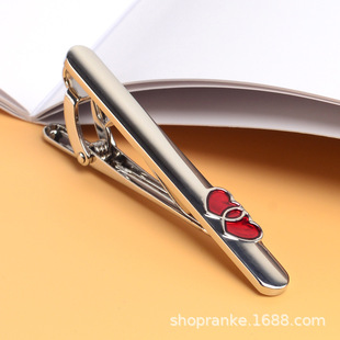 High-End Men's Tie Clip Wedding Groom Business Suit Love Design Men's and Women's Pin Fixed Buckle Wholesale