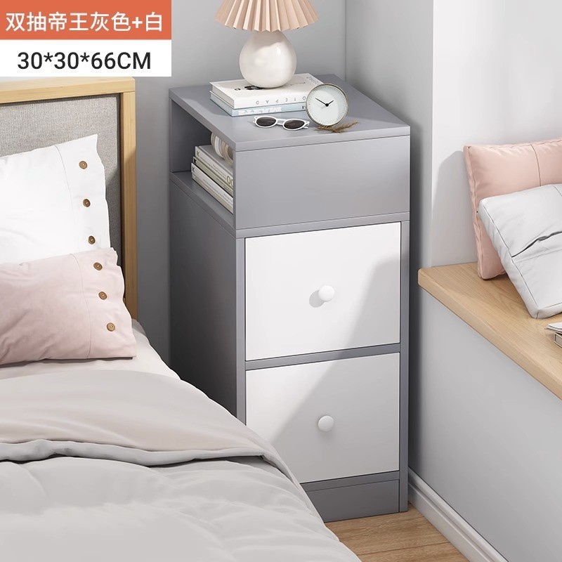 Mesita de noche simple moderno gabinete de almacenamiento doméstico simple dormitorio estrecho mesita de noche pequeño Gabinete armario estante