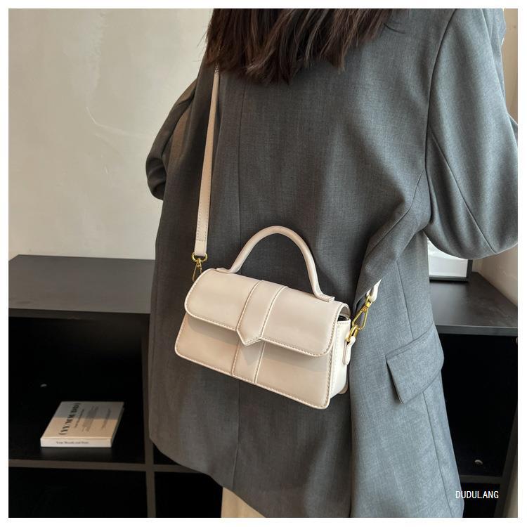 375g Weight Polyester Lining Material Flip Cover Closure Type Single Shoulder Strap Strap Type Crossbody Bag Bags Type Casual, Shopping Occasion Pu Leather Material Solid Color Pattern All Seasons Season Women's Gender Vintage Style, Classic Style Style Square Shape Medium Size Women's Medium Pu Leather Solid Color Vintage Style Classic Style Square Flip Cover Crossbody Bag 3