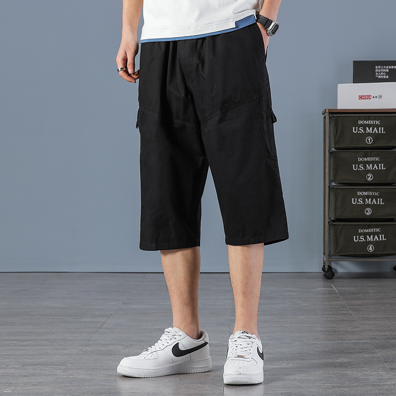 Summer Men's Casual Shorts, Outdoor Loose-Fitting Army Green Large Size Workwear Shorts, Straight-Leg Multi-Pocket Cargo Shorts Summer Men's Casual Shorts, Outdoor Loose-Fitting Army Green Large Size Workwear Shorts, Straight-Leg Multi-Pocket Cargo Shorts