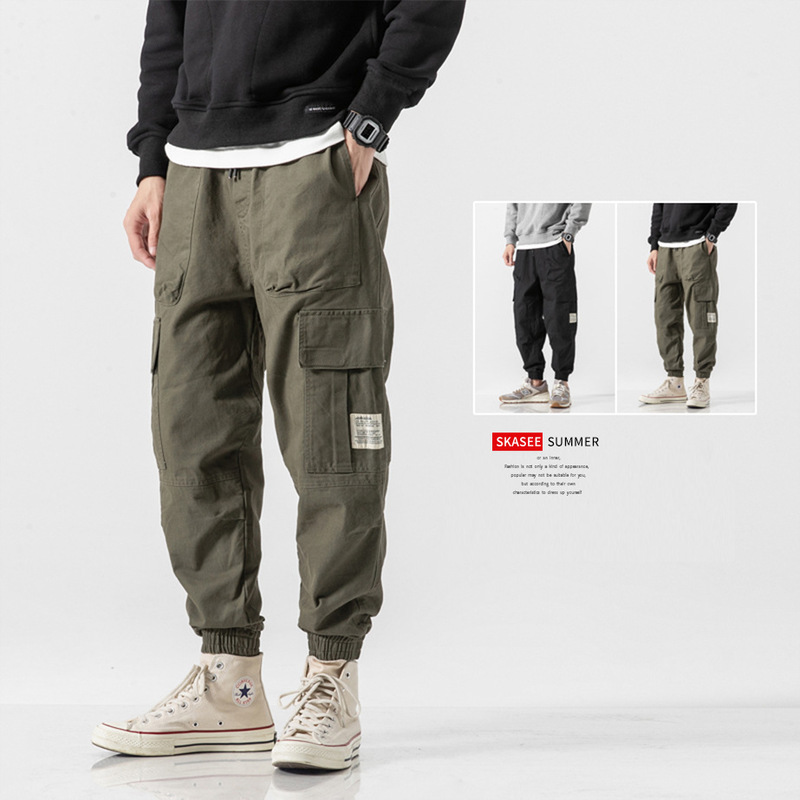 American Retro Coil Pants Men's Spring and Autumn Trendy Brand All-match Leg Pants Casual Pants Men's Trendy Nicking Leg Pants Men's