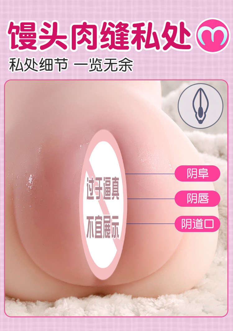 Manual Male Masturbator Cup Realistic Vaginal Buttocks Mold TPE Flesh Tone — detail image 3