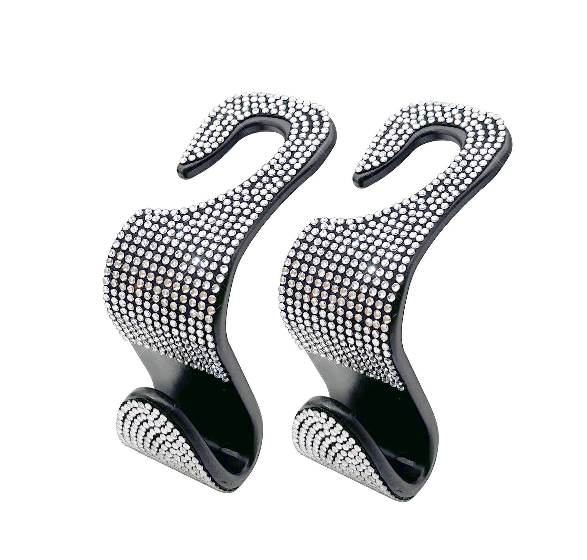 Gancho de almacenamiento multifuncional para automóvil transfronterizo creativo diamante completo gancho oculto asiento de automóvil gancho trasero hembra