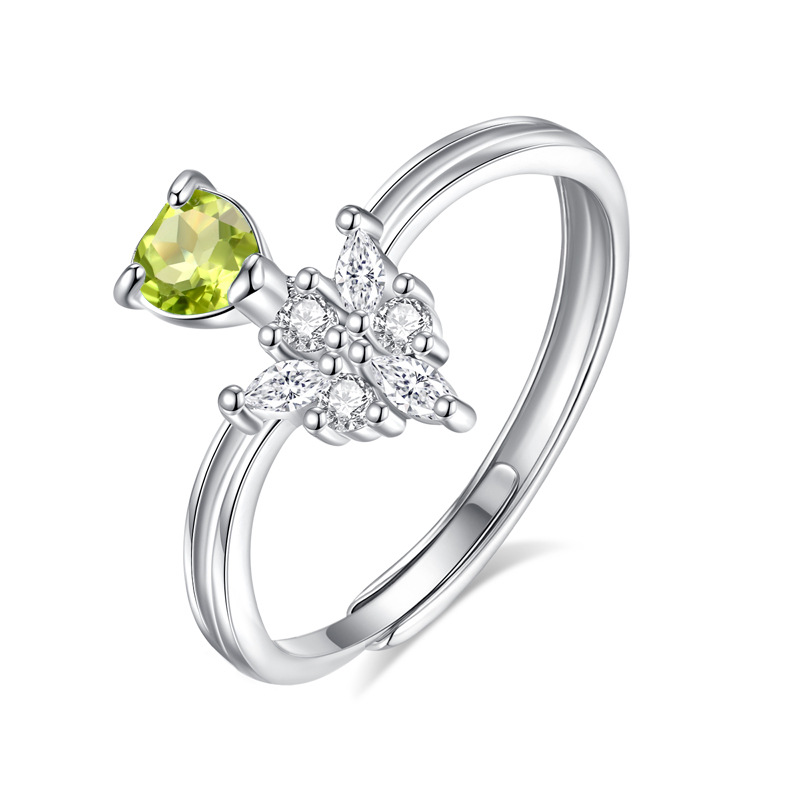 Nuevo anillo de topota azul natural con incrustaciones de todo el cuerpo S925 diseño de joyería de plata joyería femenina simple en vivo al por mayor