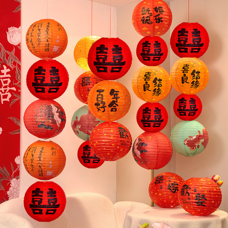 Linterna de boda columna decoración de papel linterna camino de bodas decoración del dormitorio de bodas linterna de color colgante