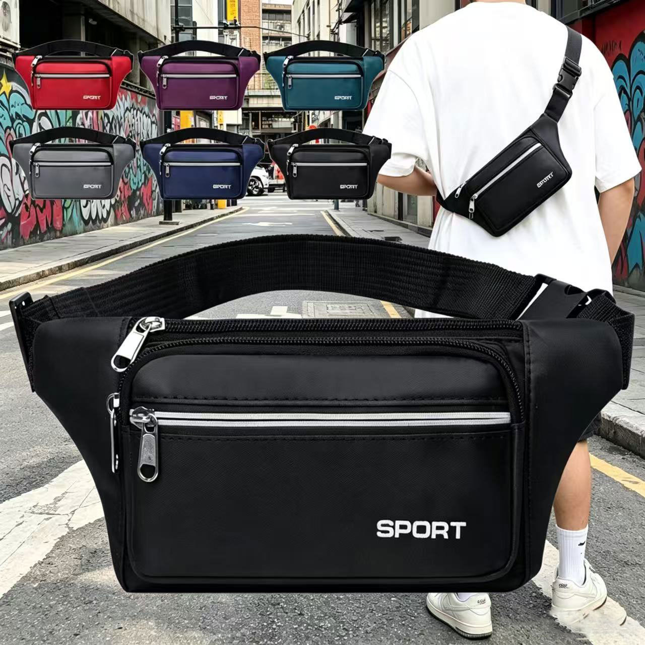 New Fashionable and Versatile Waist Bag, Mobile Phone Bag, Men's and Women's Business Cash Register Coin Purse, Outdoor Sports Running Crossbody Bag