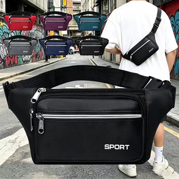 New Fashionable and Versatile Waist Bag, Mobile Phone Bag, Men's and Women's Business Cash Register Coin Purse, Outdoor Sports Running Crossbody Bag