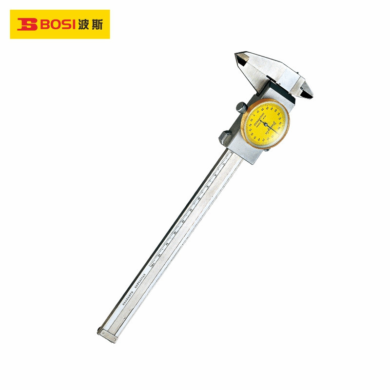 波斯工具碳钢带表卡尺游标卡尺尺0-150mm BS152015
