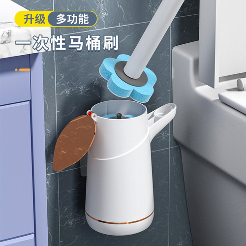 Wholesale disposable toilet brush household no dead corner toilet brush set bathroom wall hanging toilet brush cleaning