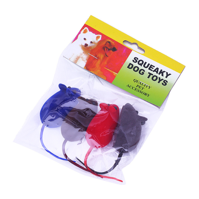 Nuevo gato creativo flocado ratón 4 Unid entrenamiento roer dientes limpieza juguete fábrica procesamiento PET supplies