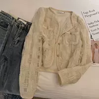 Короткая женская куртка в стиле Chanel, корейский стиль, весна 2023, свободный повседневный универсальный феерический французский кардиган.