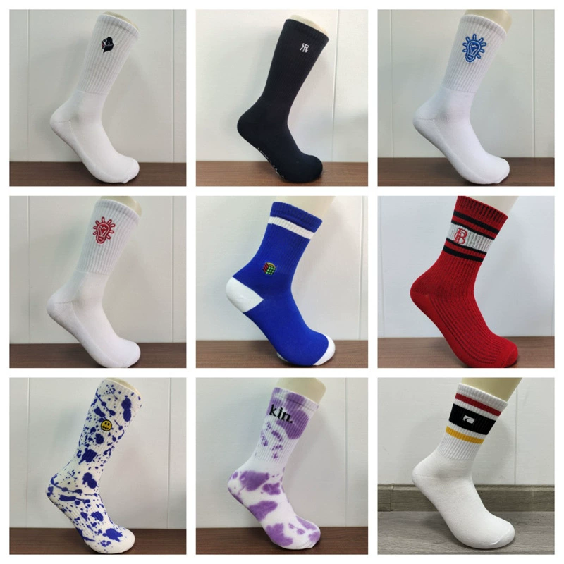 Европейские и американские мужские модные носки Женские длинные носки в стиле хип-хоп, носки с мультяшной вышивкой, носки с вышивкой на дне полотенца, спортивные носки