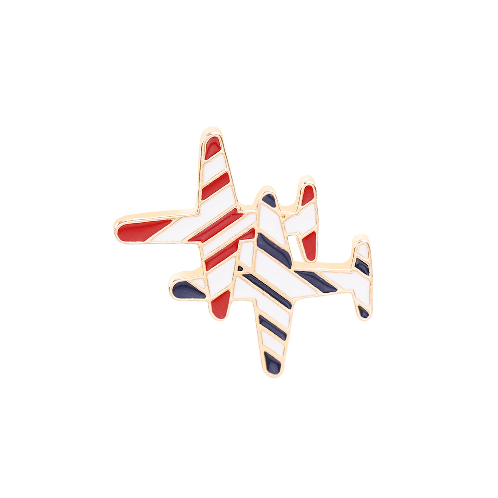 Europeo y americano transfronterizo deseo nuevo broche de moda personalizada aleación rayas combate aviones broche bolsa ropa