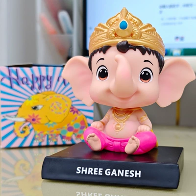 Cartoon Ganesha Car Ornaments Car ornaments - -shaking-head-elephant