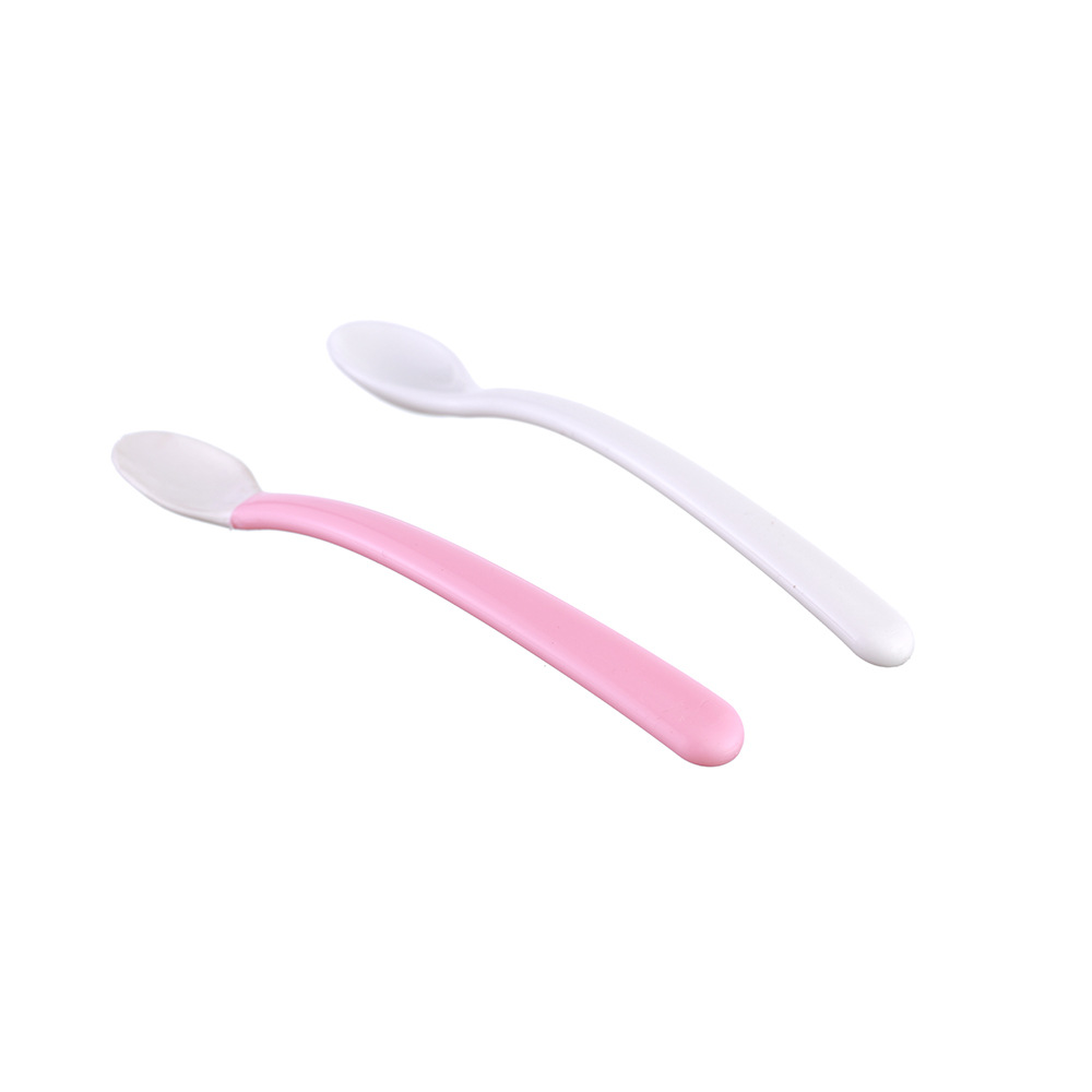 Toukie poco travieso bebé cuchara silicona suave cabeza bebé suave y duro combinación cuchara 2 piezas de vajilla para niños