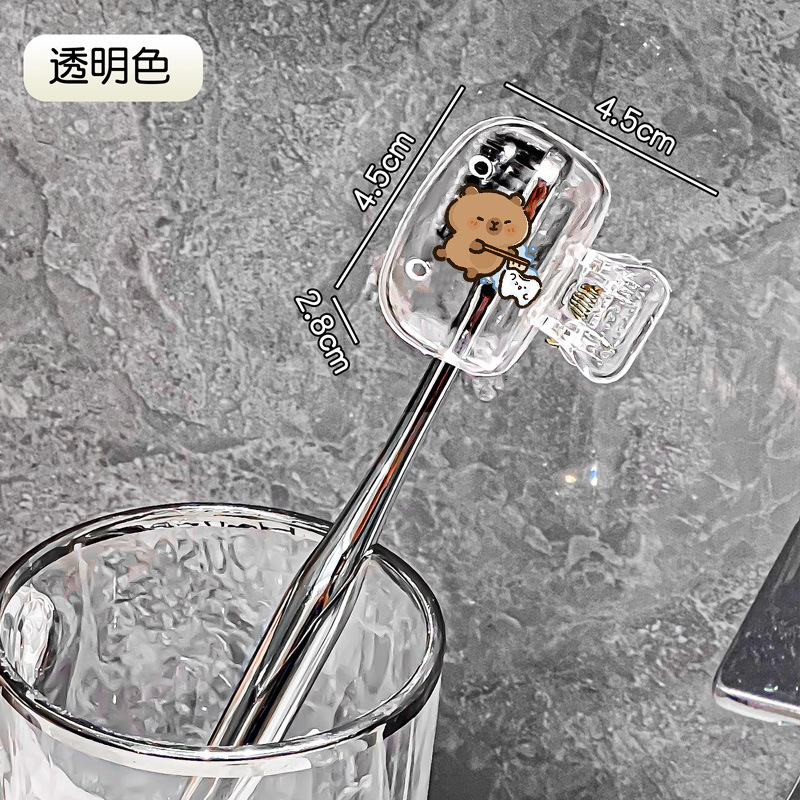 家庭用歯ブラシ収納クリップかわいい漫画歯ブラシヘッド保護カバー電動歯ブラシボックスダストカバーポータブル歯ブラシカバー|undefined