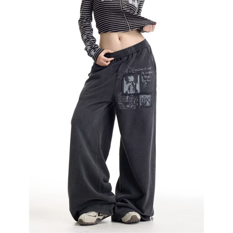 Snake Print A-Line Jacquard Patchwork Jeans for Men, Trendy American Style Cleanfit Slightly Flared Loose Wide-Leg Pants
