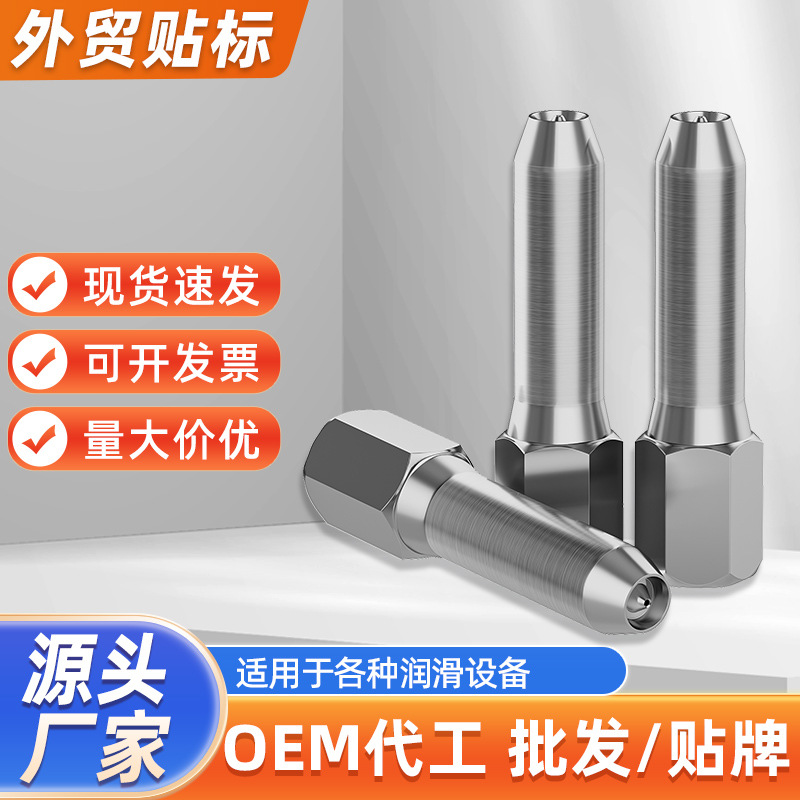 黄油枪油嘴枪头尖嘴高压防爆尖头软管硬管注油嘴手动黄油枪头批发