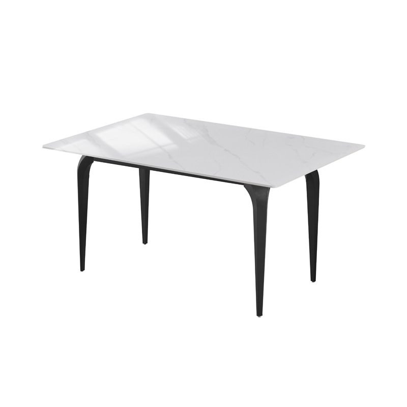 Mesa de comedor de tabla de roca pequeña casa nueva mesa de comedor de lujo moderna simple mesa de comedor rectangular mesa de comedor de piernas de elefante