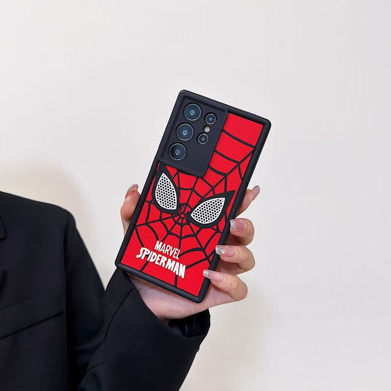 Spider-Man Case Suitable for Samsung S25 Ultra, Galaxy S24/S23, Diamond Sand S22/S21/S20