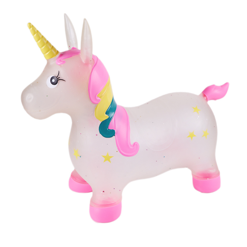 Children's Horse Riding and Jumping Horse Enlarged and Thickeneded Unicorn Inflatable Bouncing Baby Explosion-Proof Inflatable Cartoon Toy