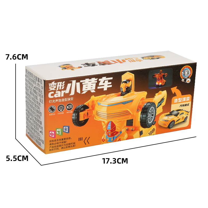 Tiktok misma deformación eléctrica pequeña avispa coche música luz deformación automática robot coche puesto al por mayor