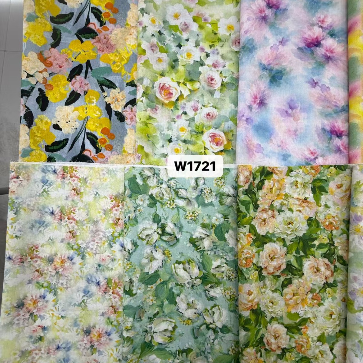 W1721田园棉布印染布料手工动物花卉图案布料娃衣儿童服DIY衣服