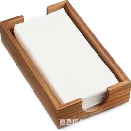 跨境木质纸巾盒桌面抽纸盒餐厅装饰一次性手巾托盘平放式餐巾纸盒