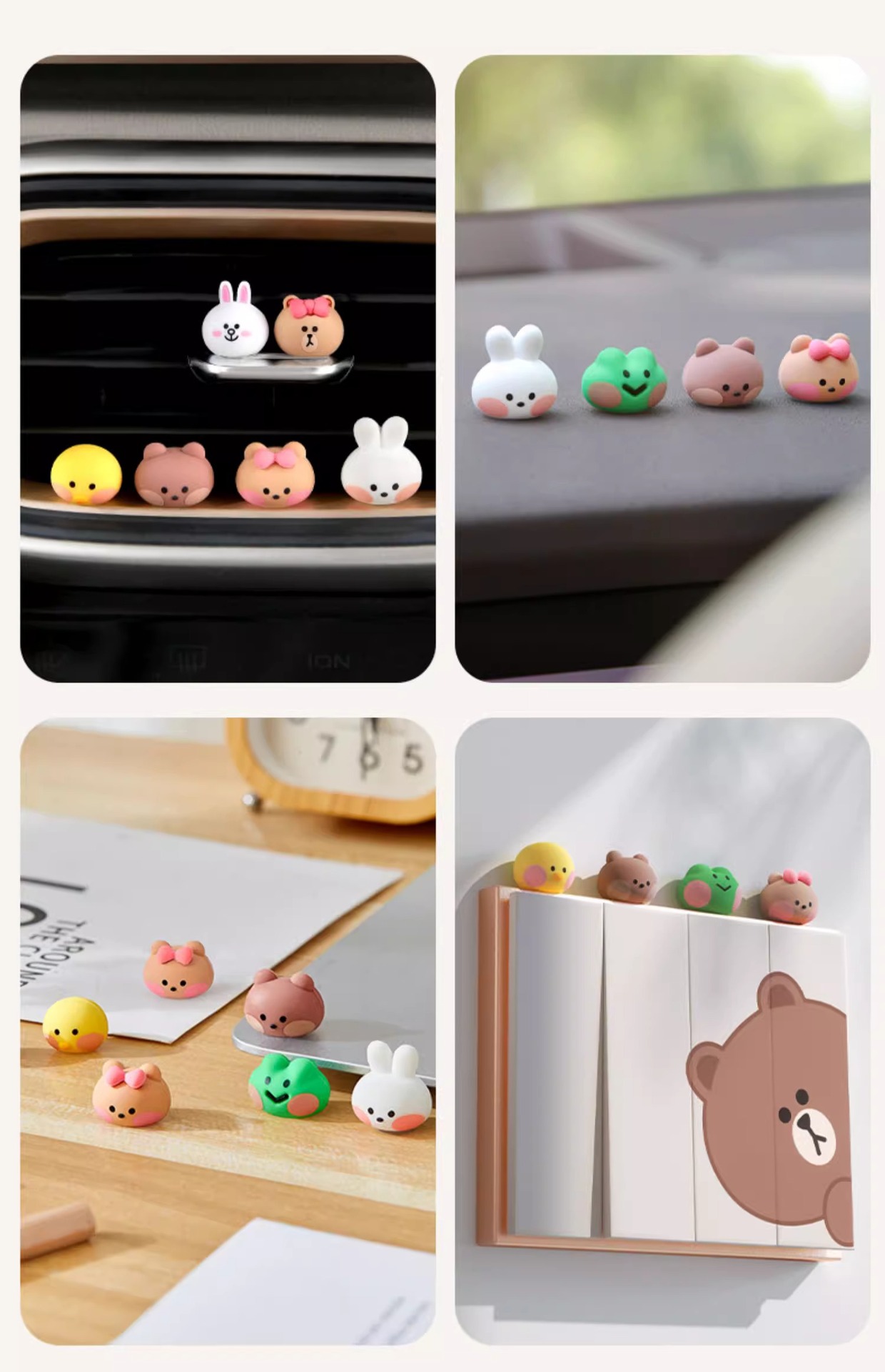 Car Accessories, Mini Car Ornaments, Healing-Style Cute Dashboard Screen Dolls, Electric Car Decorations
