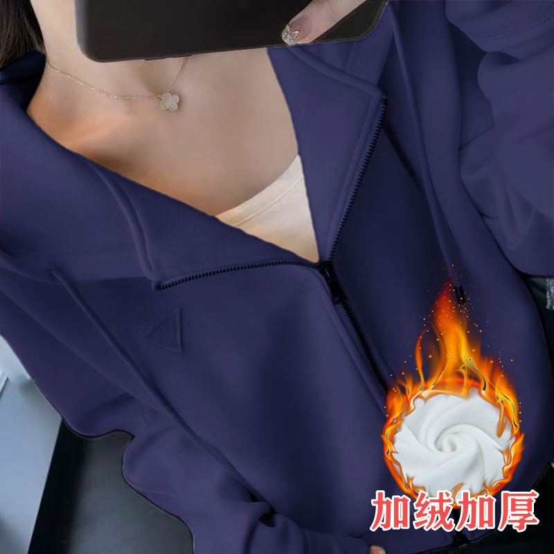 MANCAIDI拉链开衫高品质五明治空气层面料棉外套连帽卫衣女秋新款|undefined
