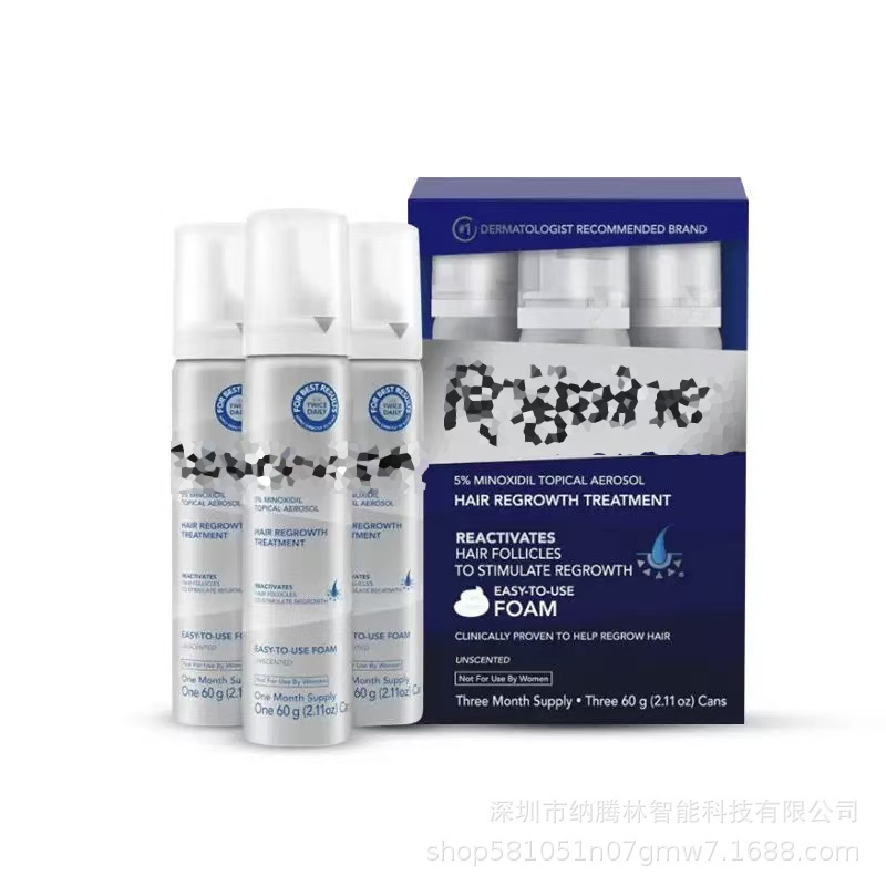 Cross-border exclusive supply to the US: Rogaine Hair Growth Foam Minoxidil Men's Hair Thickening Serum 60g*3