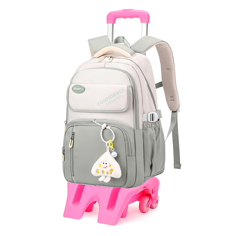 Peces naturales, mochila de tirón para estudiantes de secundaria de tres a seis grados, mochila de hombro de gran capacidad para escalar escaleras