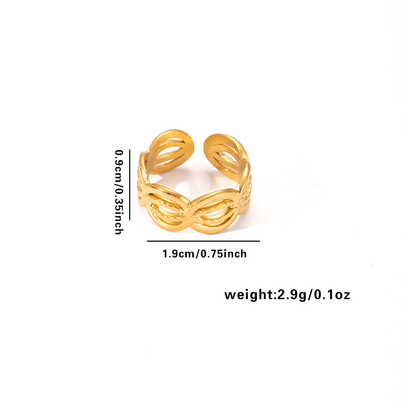 8g Weight 0.03µm Gold Plating Thickness Electroplated Gold Plating Process Golden Plated Plating Material Stone-Free Inlay Material Rings Classification 1 Piece Quantity Daily Occasion 201 Stainless Steel Material Leaf, Heart Shape Pattern Women's Gender Elegant Style Plating Craft Wholesale Jewelry Elegant Leaf Heart Shape Titanium Steel Open Rings 9