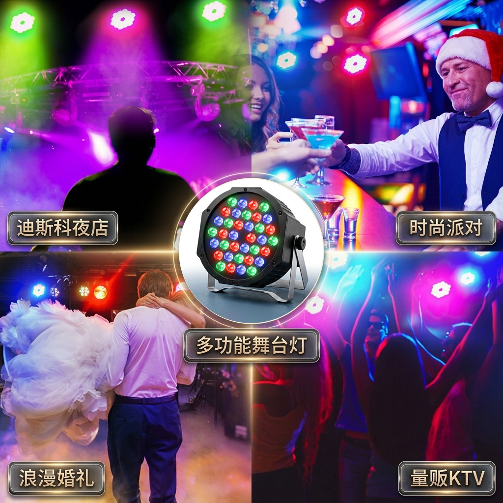 36 LED PAR luces de teñido controlado por voz de fondo fundido luz KTV bar luces de la etapa de proyección DE Navidad luces de la boda de publicidad