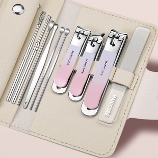 Stainless Steel Nail Clipper suit Women's Household Anti-splash Nail Clipper Ear Digging Spoon Complete Nail Clipper Manicure Tool
