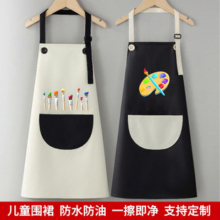 Children's apron painting waterproof antifouling studio cartoon apron big children's kindergarten apron overalls custom logo