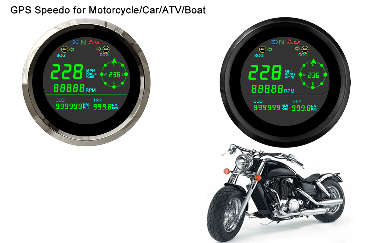 Motorcycle 85mm GPS speedometer total mileage Subtotal mileage speed speed two-in-one multifunctional LCD meter